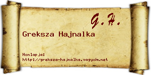 Greksza Hajnalka névjegykártya