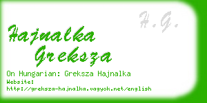 hajnalka greksza business card